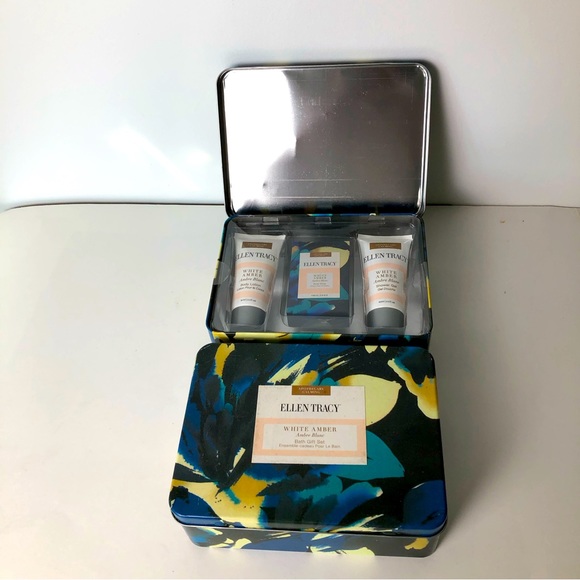 Ellen Tracy Bath Gift Set WHITE AMBER - Picture 1 of 5